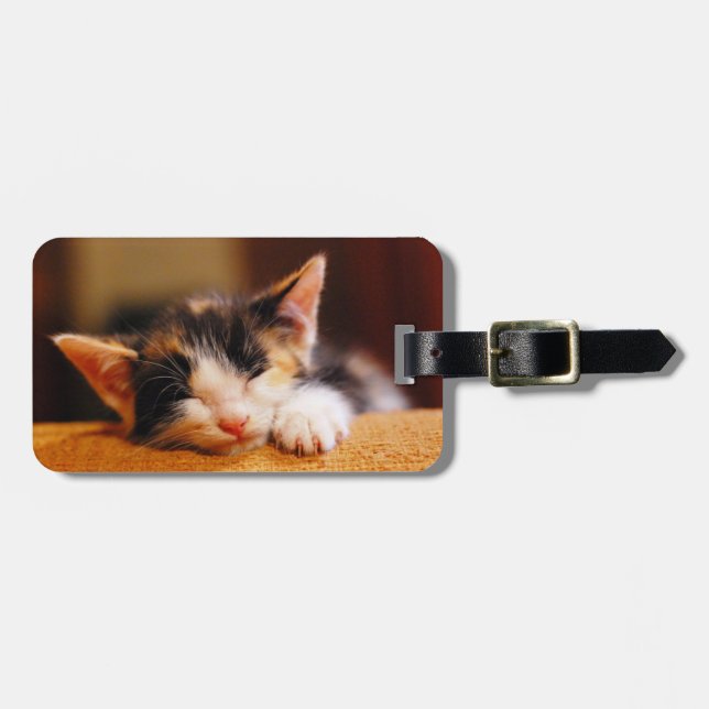 Etiqueta De Bagagem Gatinho dormindo (Frente Horizontal)