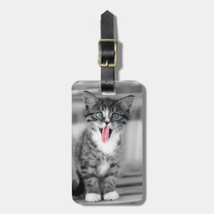 Etiqueta De Bagagem Gatinho engraçado