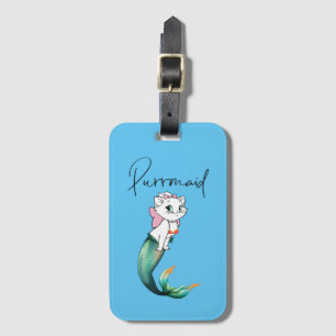 Etiqueta De Bagagem Gatinho Gato-Purê - Design de Gato-Sereia Divertid