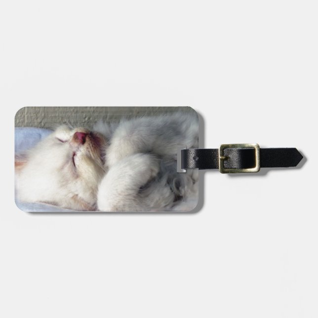Etiqueta De Bagagem Gatinho Sonolento (Frente Horizontal)