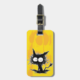 Etiqueta De Bagagem Gatinho Unkempt preto GabiGabi