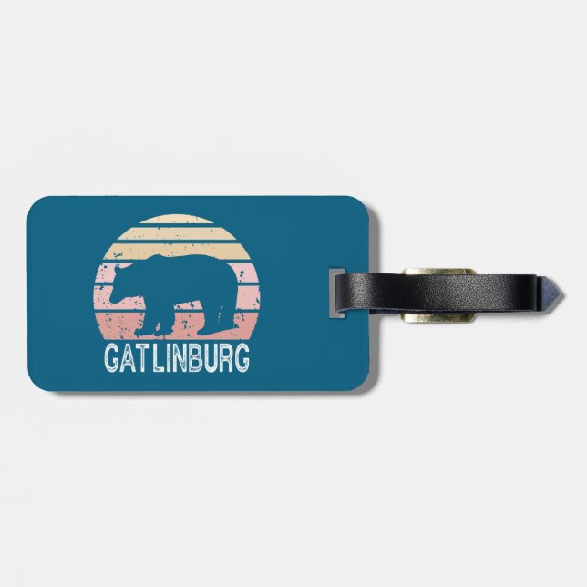Etiqueta De Bagagem Gatlinburg Tennessee Retro Bear (Traseira Horizontal)