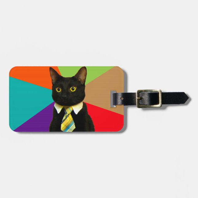 Etiqueta De Bagagem Gato-chefe na gravata (Frente Horizontal)