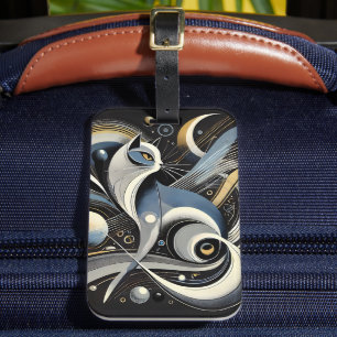 Etiqueta De Bagagem Gato Cósmico - Abstrato Celestial - Bag