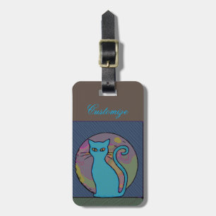 Etiqueta De Bagagem Gato De Gatos Múltiplos Sentando Thunder_Cove