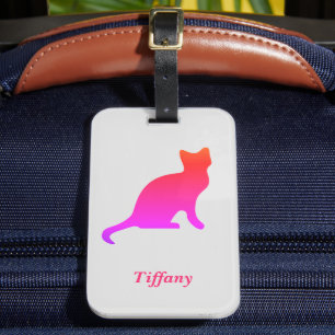 Etiqueta De Bagagem Gato de ombre fofo personalizado