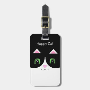 Etiqueta De Bagagem Gato de Tuxedo Preto e Branco