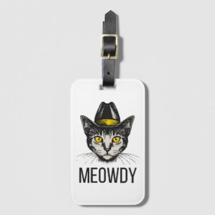 Etiqueta De Bagagem Gato Divertido Meowdy