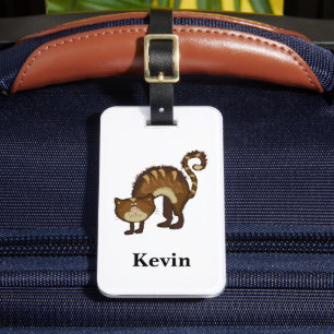 Etiqueta De Bagagem Gato Engraçado Personalizado