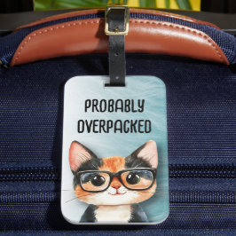 Etiqueta De Bagagem Gato Fofo Engraçado