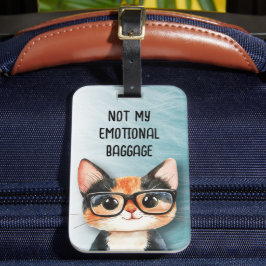 Etiqueta De Bagagem Gato Fofo Engraçado
