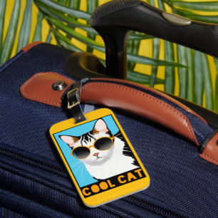 Etiqueta De Bagagem Gato Legal Divertido