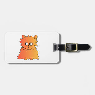 Etiqueta De Bagagem Gato longo alaranjado bonito do cabelo