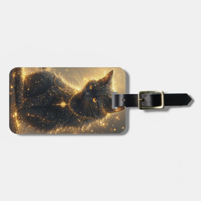 Etiqueta De Bagagem Gato Mágico (Frente Horizontal)