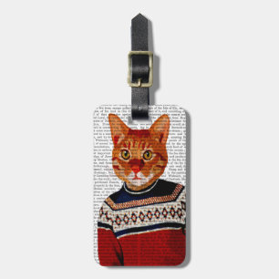 Etiqueta De Bagagem Gato na camisola 2 do esqui