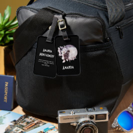 Etiqueta De Bagagem Gato Negro por uma Lua Mágica Cheia