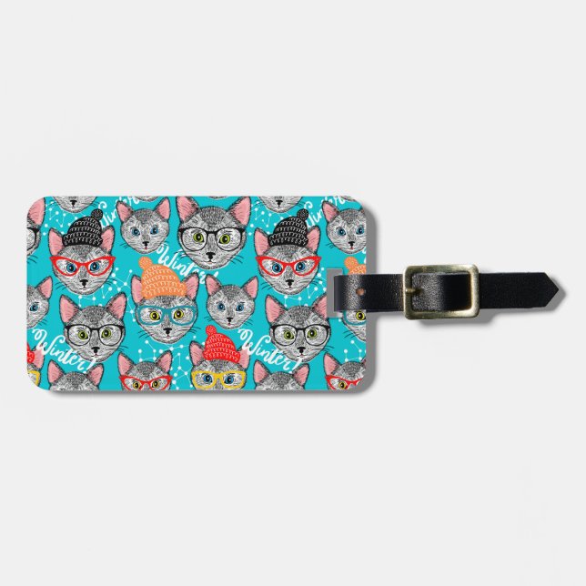 Etiqueta De Bagagem Gato no chapéu (Frente Horizontal)