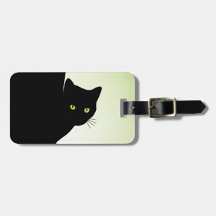 Etiqueta De Bagagem Gato Preto de Olhos Verdes