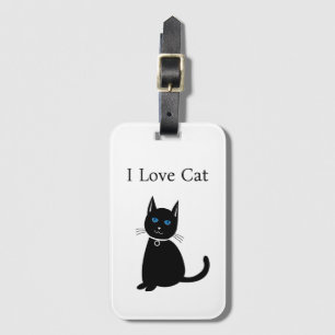 Etiqueta De Bagagem Gato Preto Personalizado
