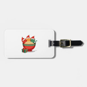 Etiqueta De Bagagem Gato Ramen Natal Papai Noel Anime Meow Kitty Meow 