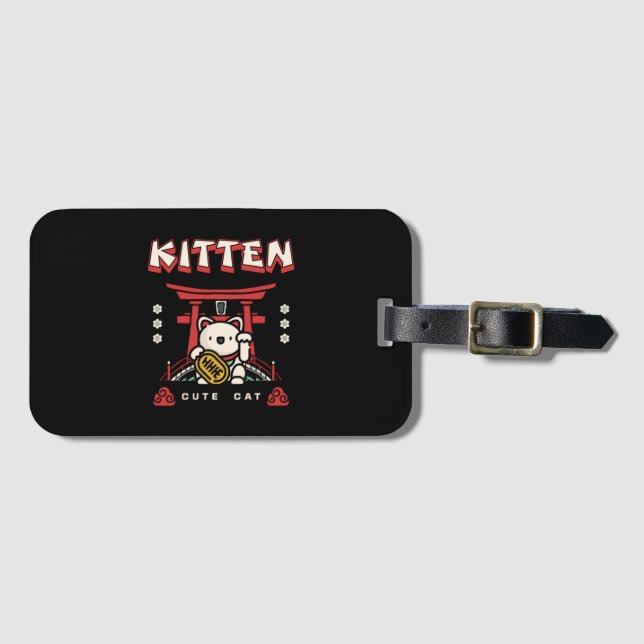 Etiqueta De Bagagem gato sortudo (Frente Horizontal)