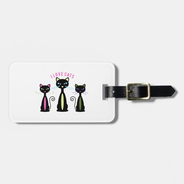 Etiqueta De Bagagem Gatos do amor (Frente Horizontal)