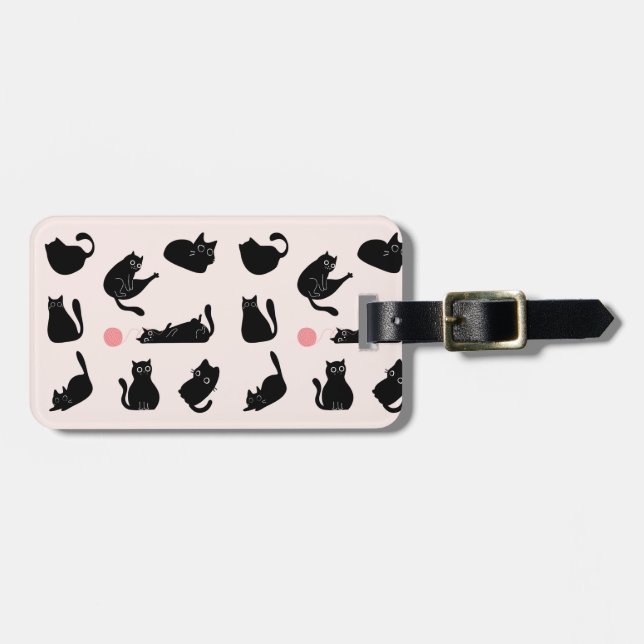 Etiqueta De Bagagem Gatos Pretos bobos (Frente Horizontal)