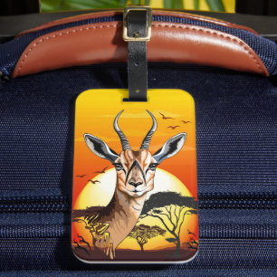 Etiqueta De Bagagem Gazelle African Antelope Wild Animal