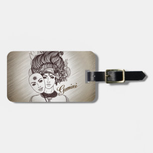 Etiqueta De Bagagem Gemini mascarada Lady Zodiac
