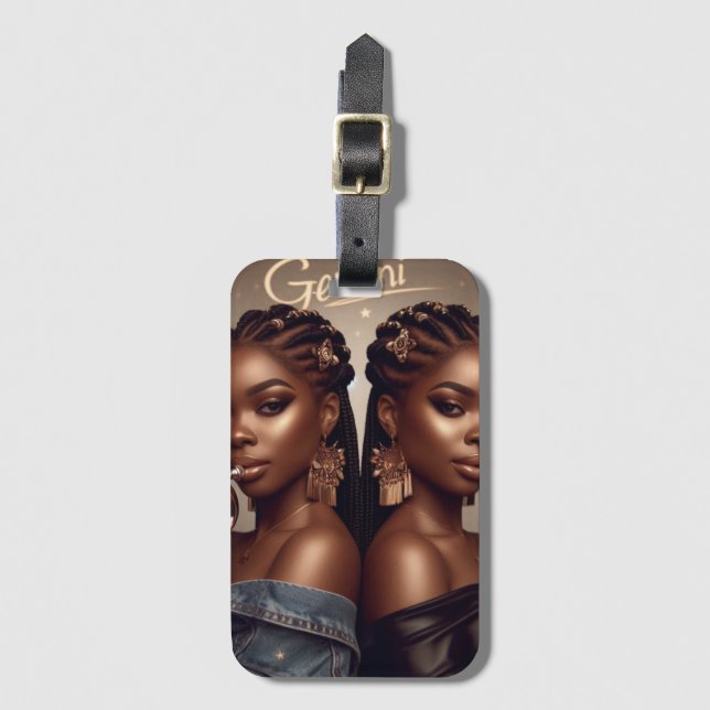 Etiqueta De Bagagem Gemini Zodiac Musical Trumpet (Frente Vertical)