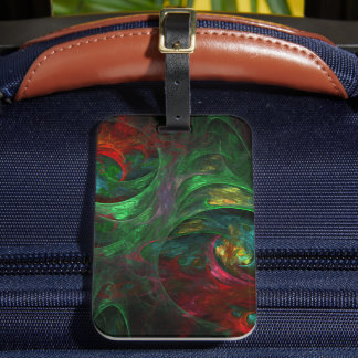 Etiqueta De Bagagem Genesis Abstrato Art Verde