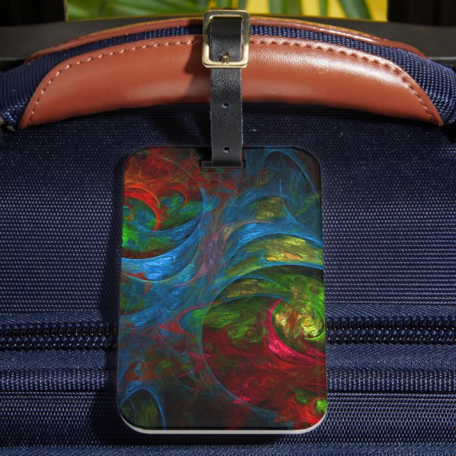 Etiqueta De Bagagem Genesis Blue Abstrato Art (Frente Insitu 2)