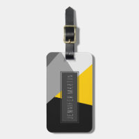 Geo amarelo e preto cinzento moderno simples