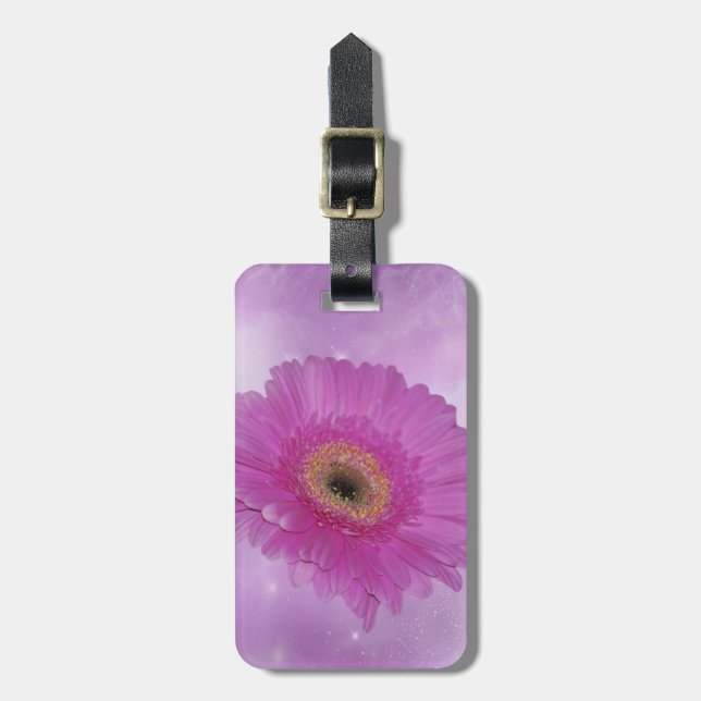 Etiqueta De Bagagem Gerber Daisy rosa e roxo (Frente Vertical)