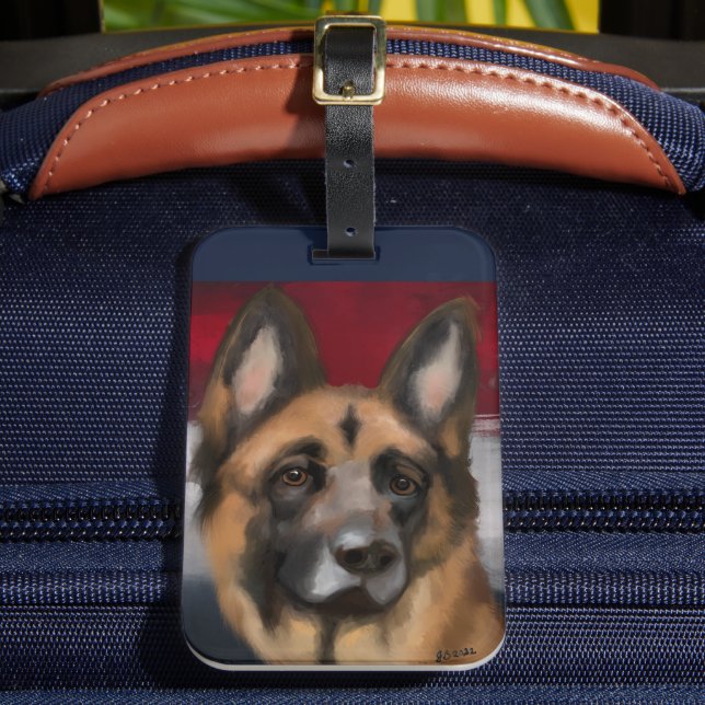 Etiqueta De Bagagem German shepherd (Frente Insitu 2)