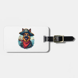 Etiqueta De Bagagem German Shepherd Dog Pirate Copy