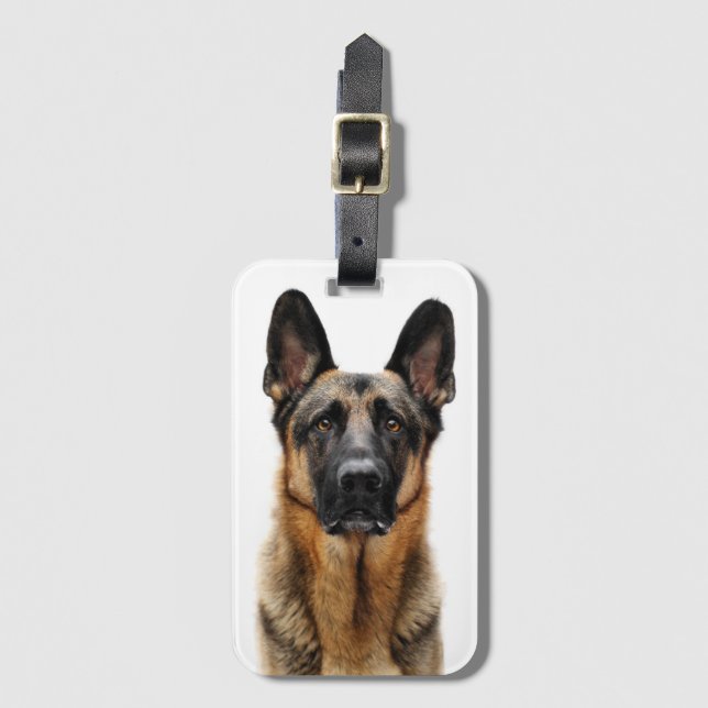 Etiqueta De Bagagem German shepherd Sentado (Frente Vertical)