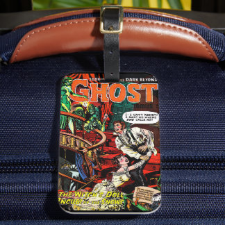 Etiqueta De Bagagem Ghost Vintage Horror História em quadrinhos Witch'