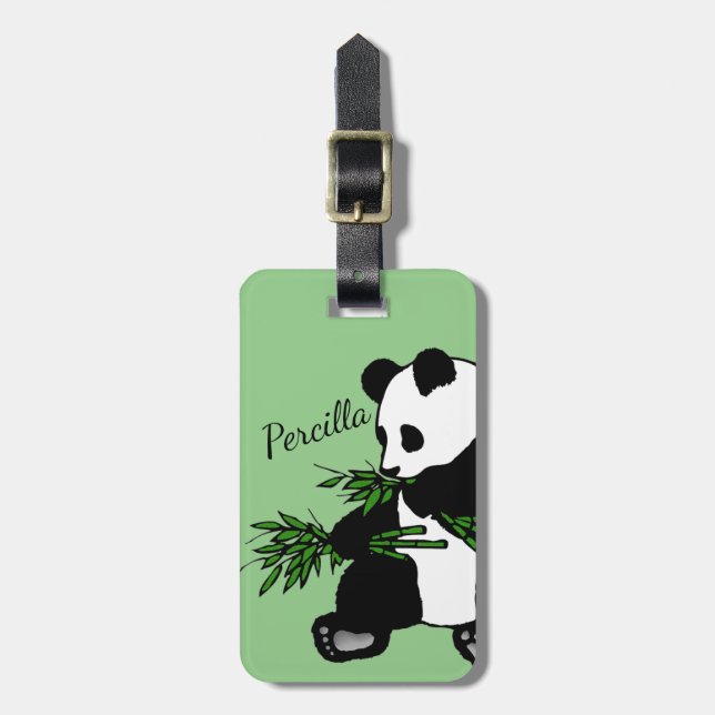 Etiqueta De Bagagem Giant Panda come Bamboo (Frente Vertical)