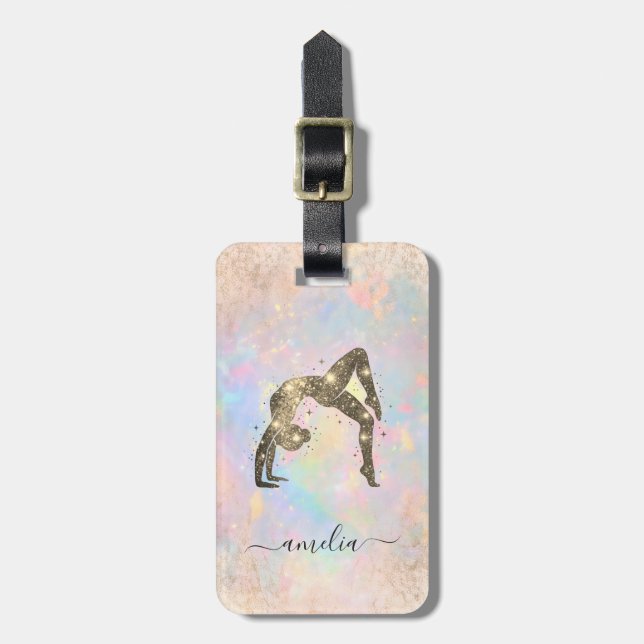 Etiqueta De Bagagem Ginástica Personalizada Brilho (Frente Vertical)