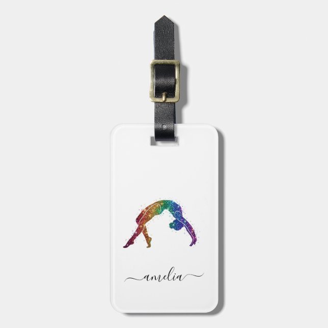 Etiqueta De Bagagem Ginástica Personalizada Brilho (Frente Vertical)