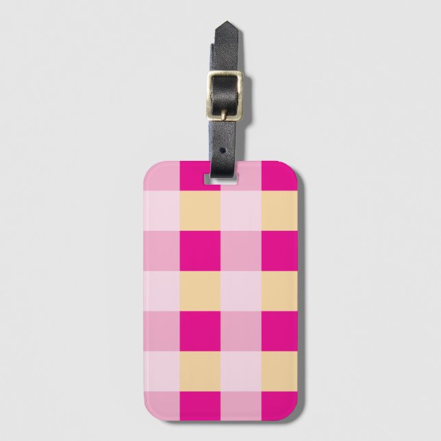 Etiqueta De Bagagem Gingham Pattern (Frente Vertical)