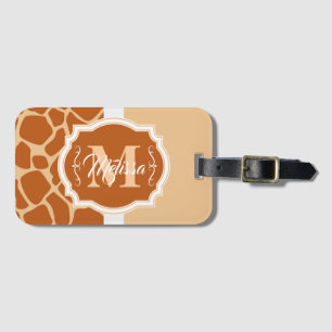 Etiqueta De Bagagem Giraffe Impressão Monograma