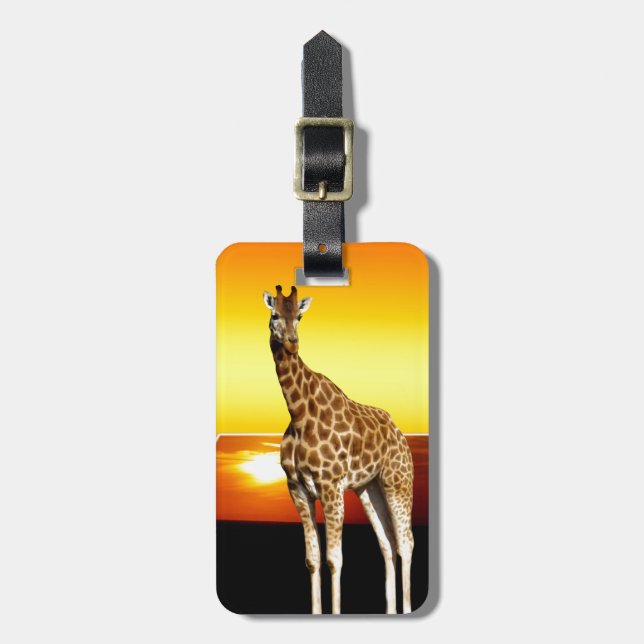 Etiqueta De Bagagem Giraffe Sunshine Popout Art, (Frente Vertical)