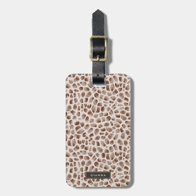 Etiqueta De Bagagem Giraffe Wild Animal Skin Pattern (Frente Vertical)
