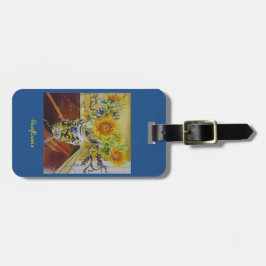 Etiqueta De Bagagem Girassóis no Tag italiano da bagagem ou da bolsa