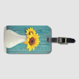 Etiqueta De Bagagem Girassóis num vaso