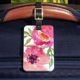 Etiqueta De Bagagem Girassol Cor Floral Rosa Personalizada