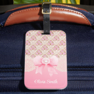 Etiqueta De Bagagem Girassol Vintage Rosas Florais Rosa Fita Fita Fita