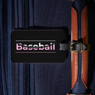 Etiqueta De Bagagem Girls Baseball - Tipografia Geométrica Rosa